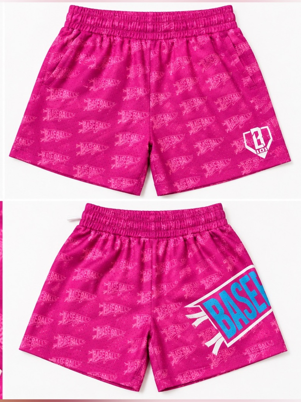 Baseball lifestyle 101 Boys Athletic Shorts Size 4XL NWT Pink Blue